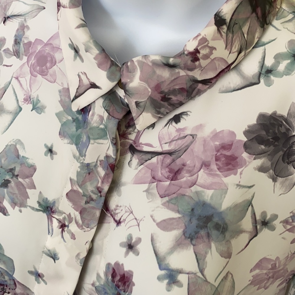H&M flowers shirt white size 8 - Picture 6 of 12